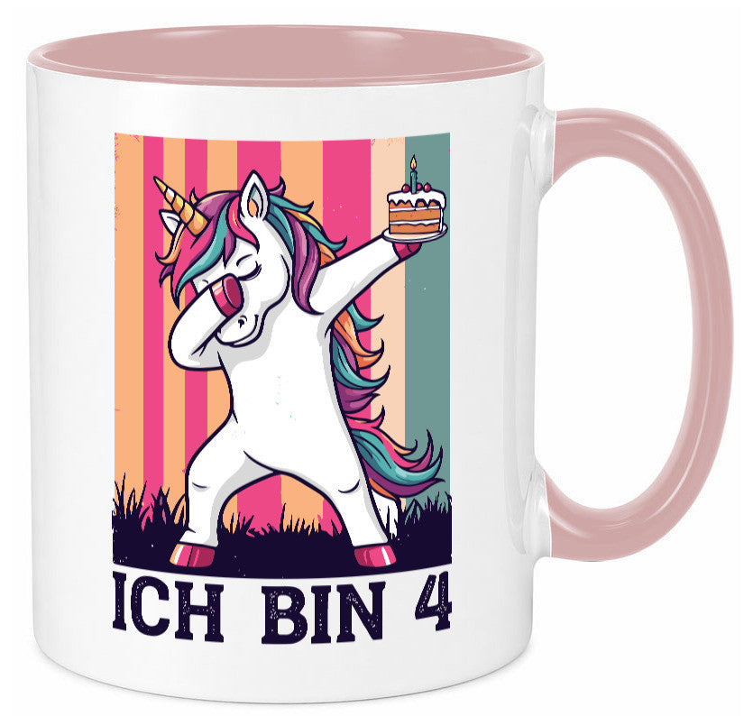 4 Geburtstag | Einhorn Damping Mädchen lustig Geschenkidee Geschenk Tasse