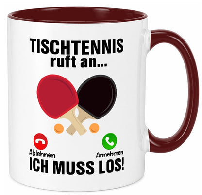 Tischtennis ruft an | Tennis spielen v2 Humor Geschenkidee Tasse