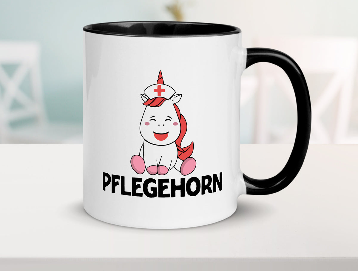 Pflegehorn | Krankenpflegerin Einhorn lustiger Spruch Geschenk Humor Tasse