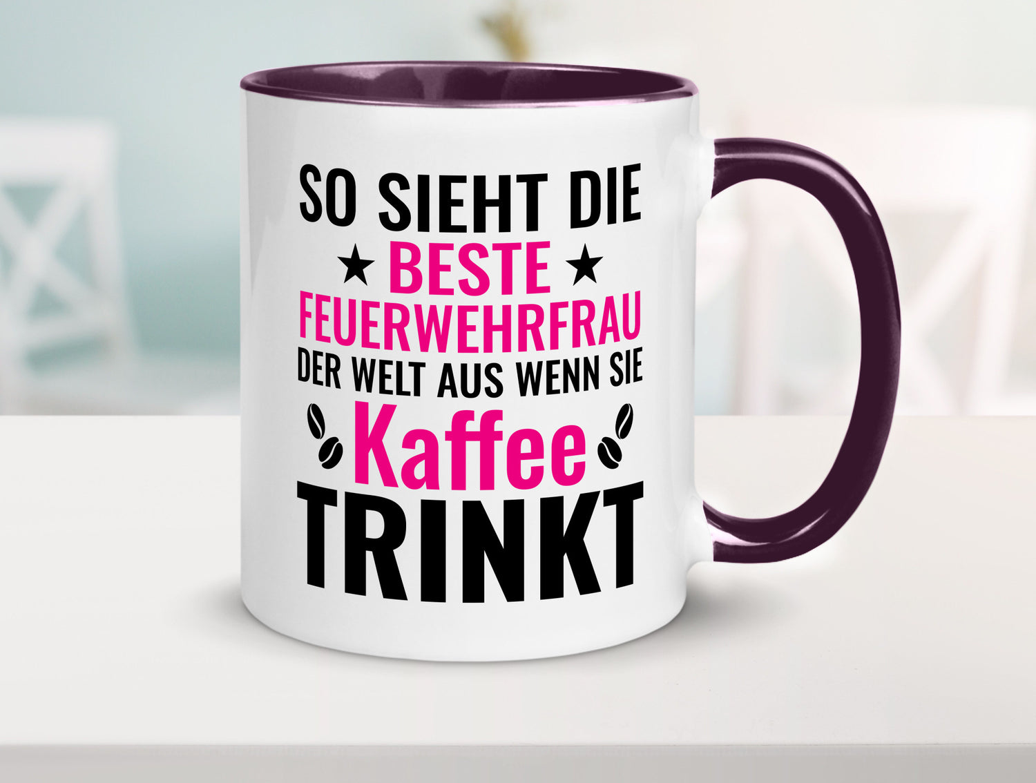 Kaffee trinkt: Feuerwehrfrau | Feuerwehr Geschenkidee Humor Tasse