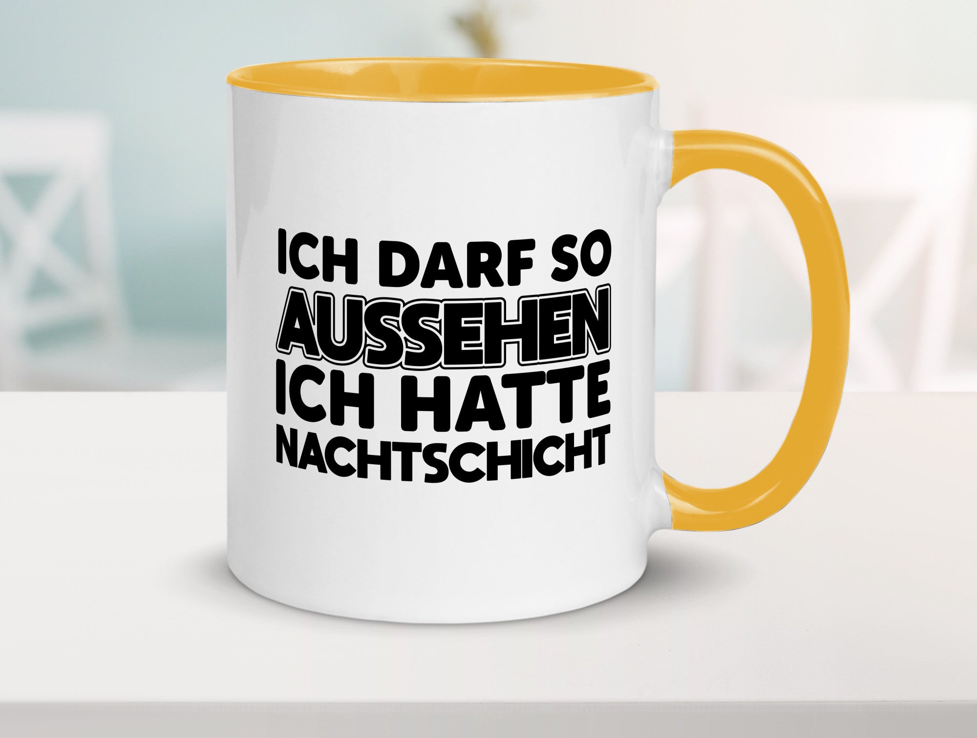 Ich darf so aussehen | Nachtschicht Arbeit lustig Kollegen Büro Geschenk Tasse