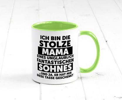 Stolze Mama | Fantastischer Sohn Beste Humor Familie Geschenkidee Tasse