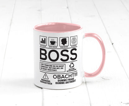 Achtung Probleme Boss | Führungskraft Vorgesetzter lustig Humor Geschenkidee Tasse