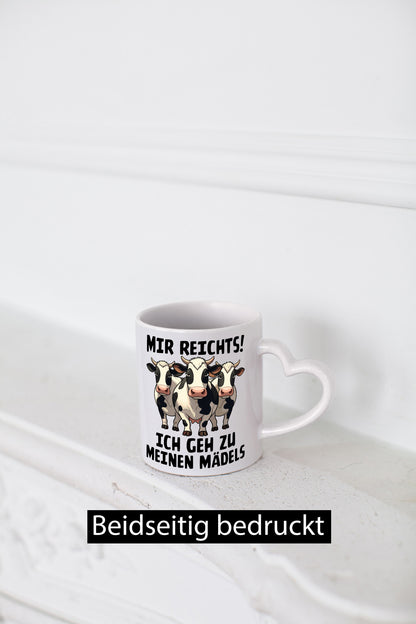 Mir reichts ich geh zu meinen Mädels | Landwirt Kühe v2 Geschenkidee Humor Tasse
