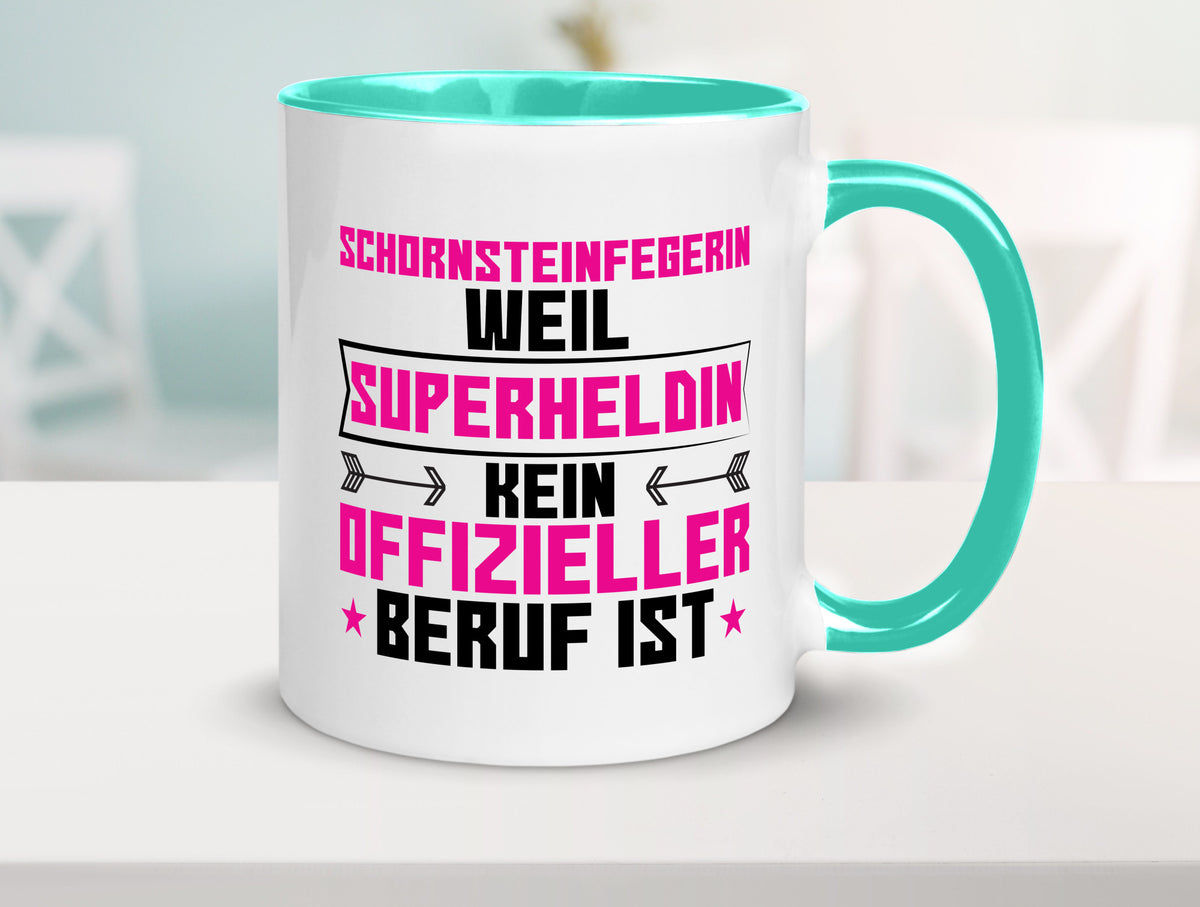 Superheldin Schornsteinfegerin | Kaminkehrer Handwerk Humor Geschenkidee Tasse