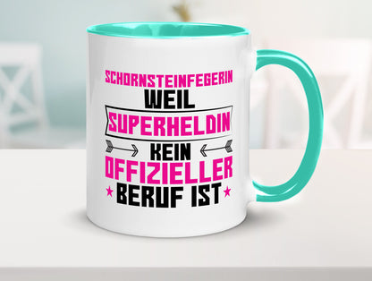 Superheldin Schornsteinfegerin | Kaminkehrer Handwerk Humor Geschenkidee Tasse