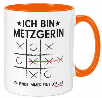 Löse Probleme: Metzgerin | Fleischerin Humor Geschenkidee Tasse