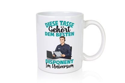 Im Universum: Disponent | Zuteiler Humor Geschenkidee Tasse