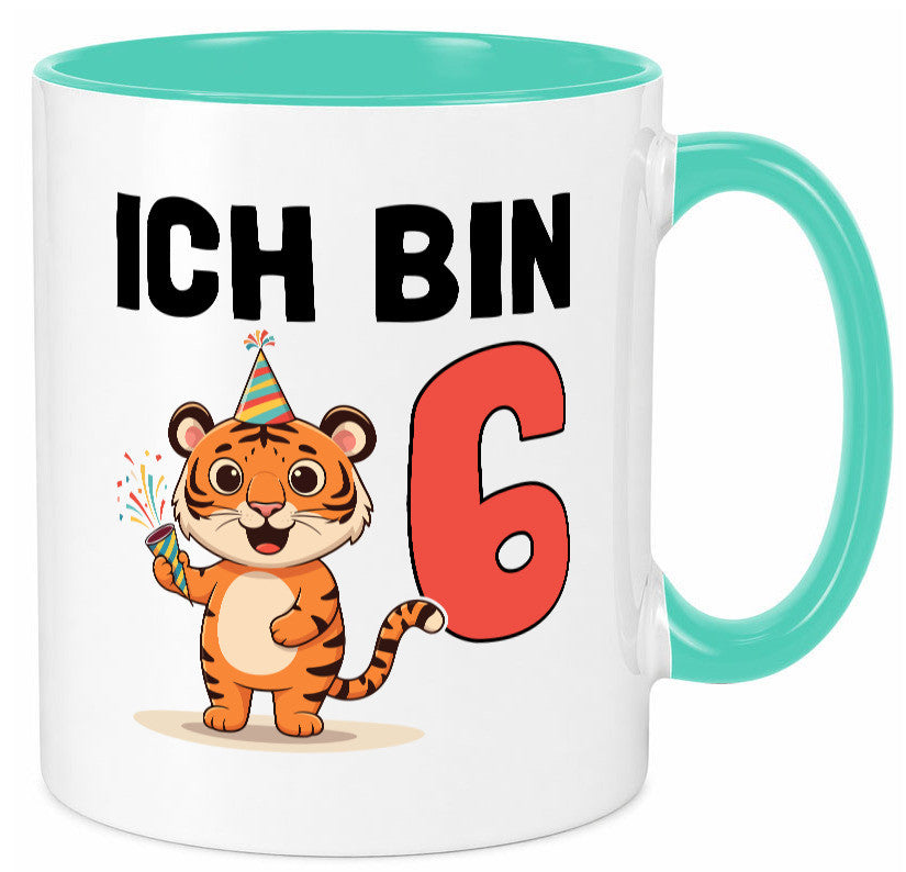 6. Geburtstag | 6 Jahre Tiger lustiger Spruch Geschenk Geschenkidee Tasse