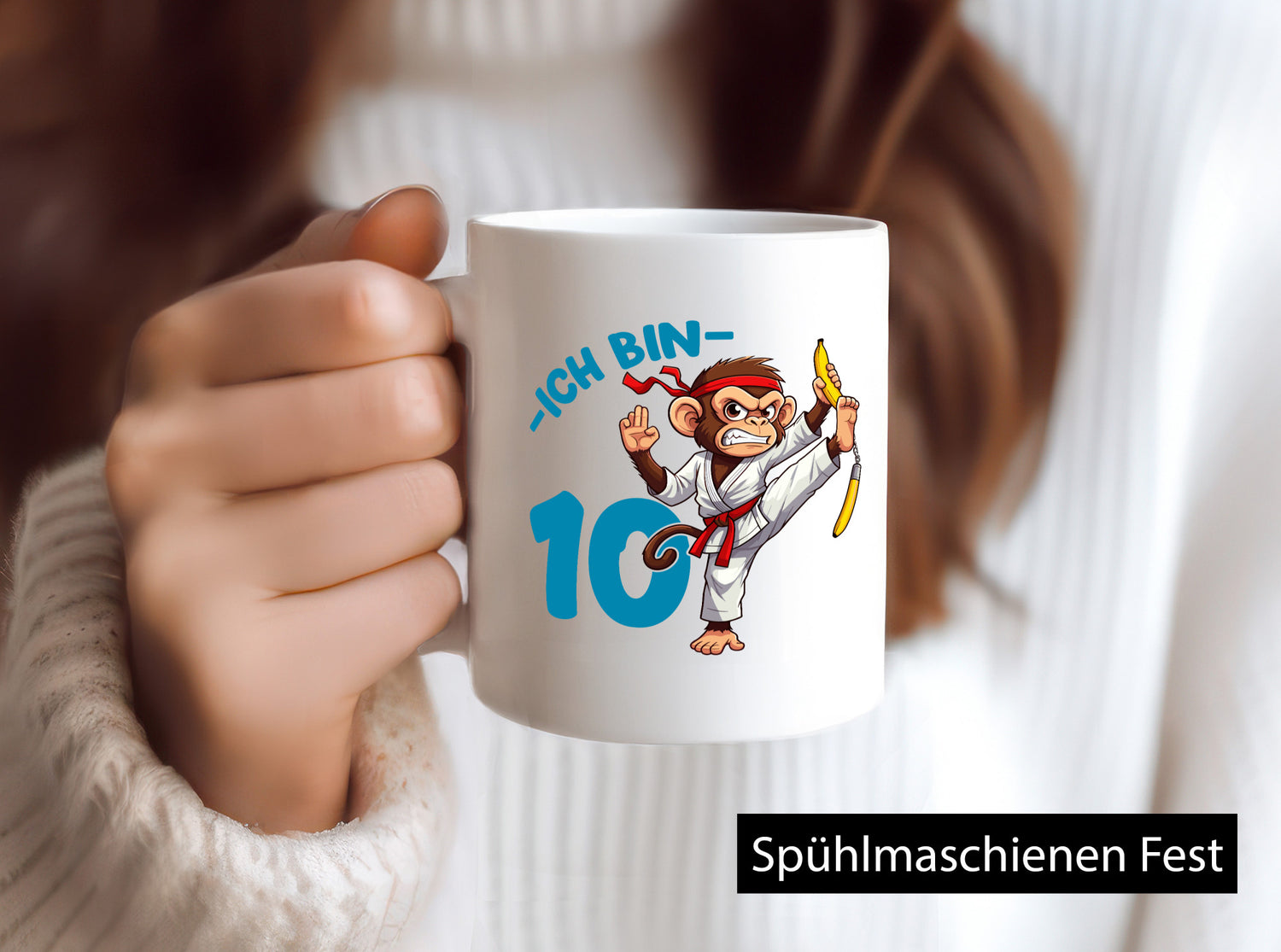 Ich bin 10 | 10. Geburtstag Karate Kampfsport Affe Geschenk Geschenkidee