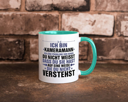 Löse Probleme: Kameramann | Kamera v2 lustiger Spruch Geschenk Humor Tasse