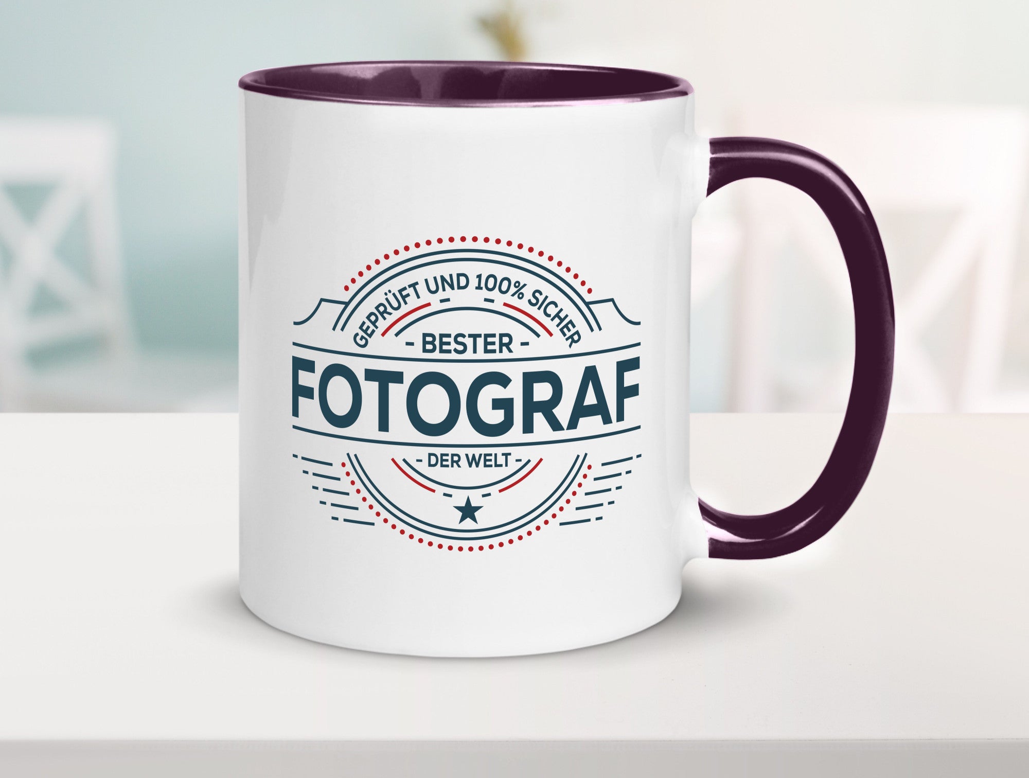 Geprüft und sicher: Fotograf | Fotografie Kamera Humor Geschenkidee Tasse
