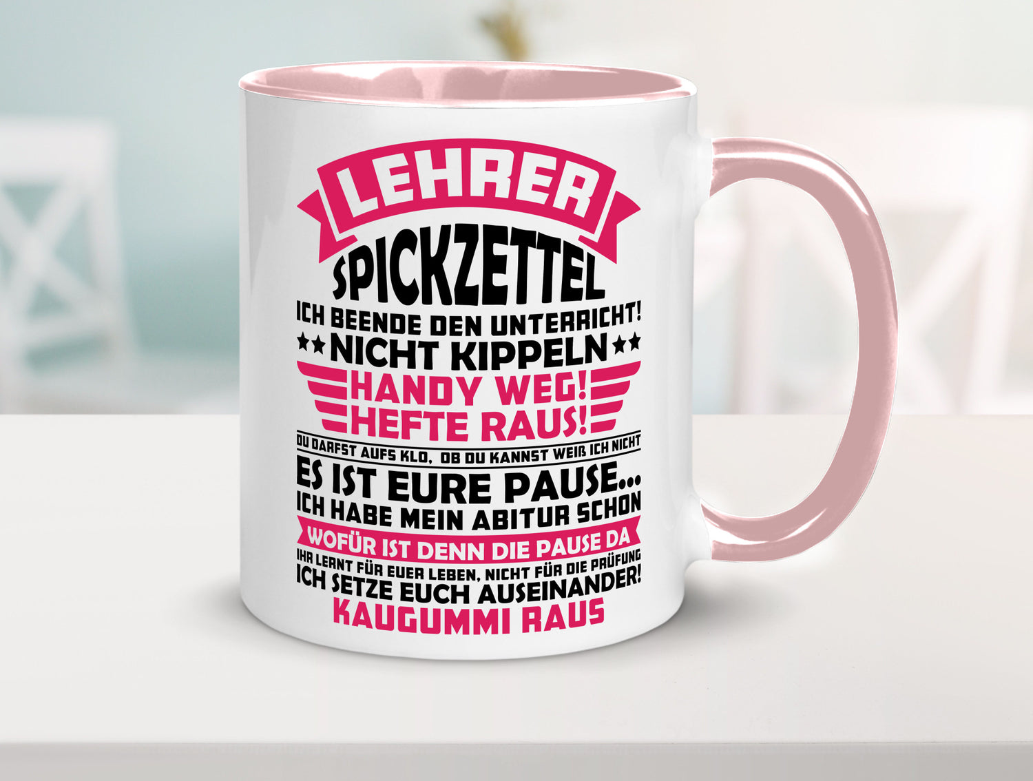 Lehrer Spickzettel | Beruf Tasse lustiger Spruch vl8 Geschenkidee Arbeit