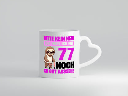77. Geburtstag | Bitte kein neid Faultier 77 Jahre v2 Geschenk Geschenkidee