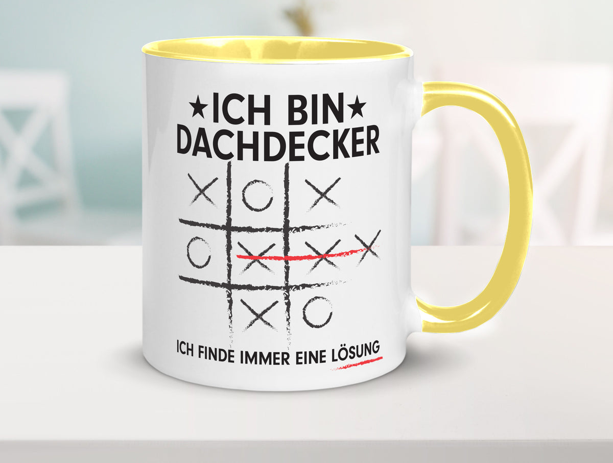 Lösung finden: Dachdecker | Dachbau Hausbau v2 Geschenkidee Humor Tasse