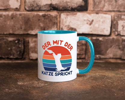 Der mit Katze Spricht | Katzenliebhaber Humor Tierliebhaber Geschenkidee Tasse