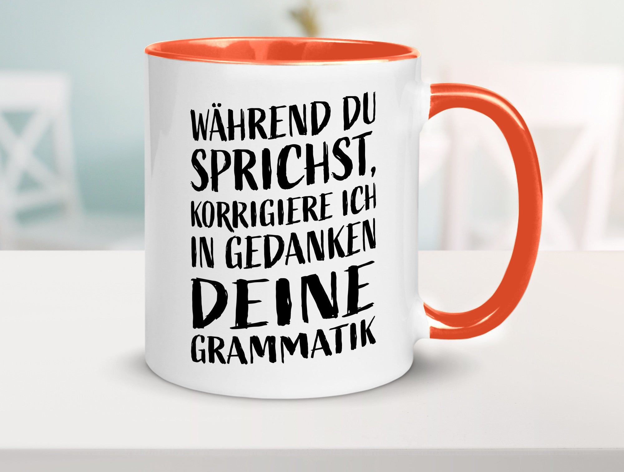 Während du sprichst, Grammatik korrigieren lustiger Spruch Geschenk Humor