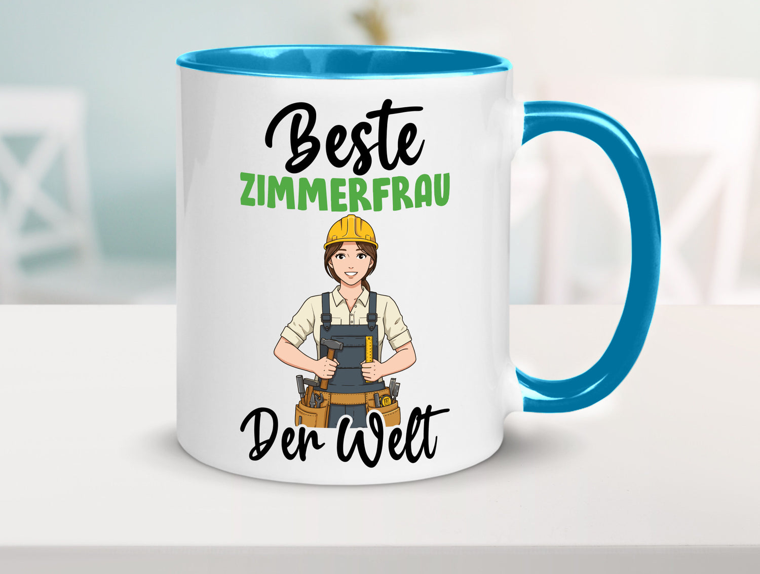 Beste Zimmerfrau| Holzbau | Handwerkerin v2 Geschenk Humor Geschenkidee