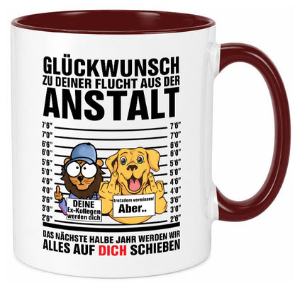 Glückwunsch zu deiner Flucht | Abschiedgeschenk v3 Geschenk Humor Geschenkidee