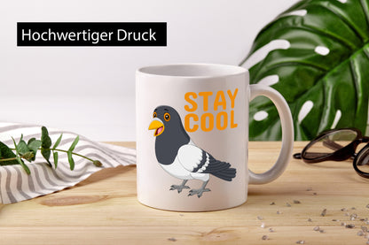 Stay Cool | coole Taube Motiv Tasse Jugendliche Humor Geschenkidee