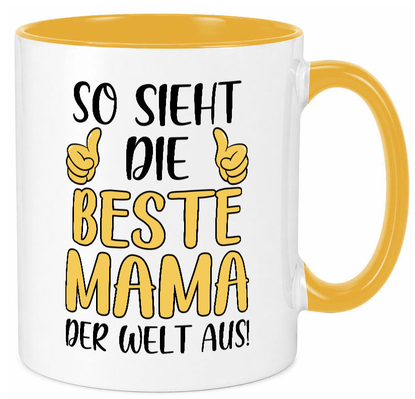 Beste Mama der Welt | Daumen hoch Geschenk Familie Geschenkidee lustiger Spruch Tasse