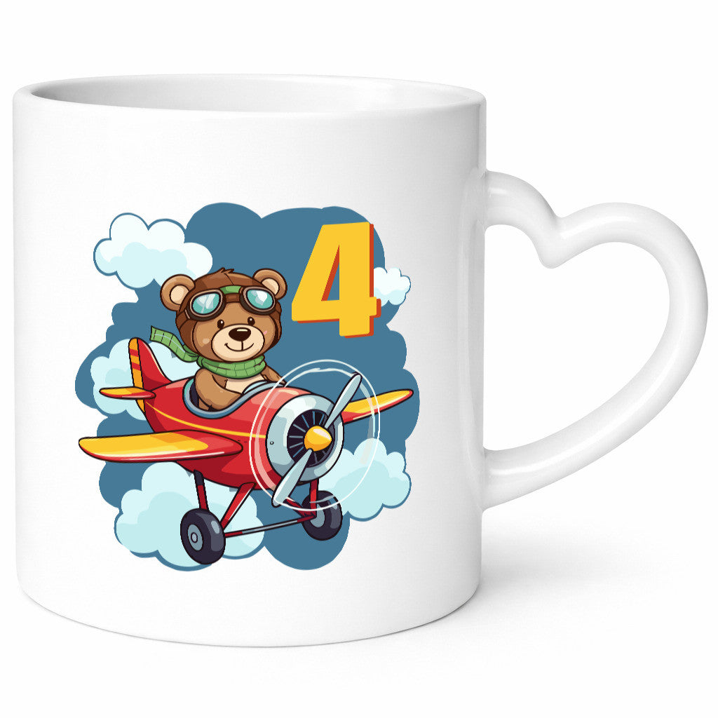 4. Geburtstag | 4 Jahre Kinder Pilot Flugzeug Geschenkidee Humor Tasse