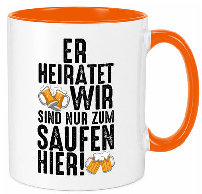 JGA | Er heiratet Junggesellenabschied Polterabend v2 lustiger Spruch Geschenk