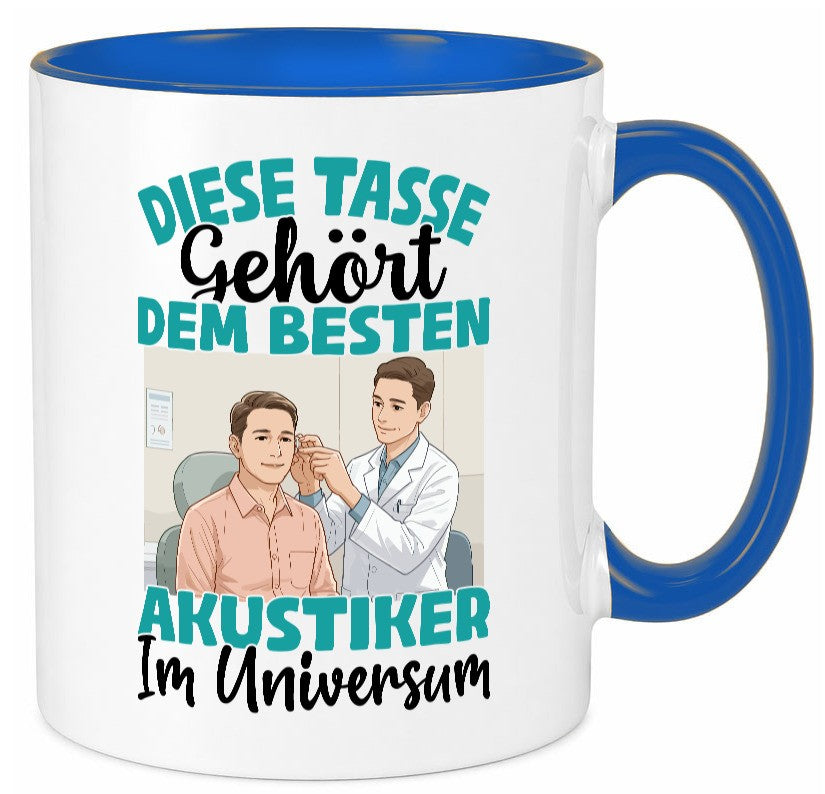 Im Universum: Akustiker | Akustik Hörgeräteakustik Geschenk Humor Geschenkidee Tasse