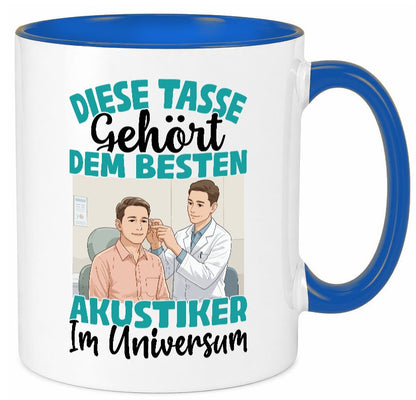 Im Universum: Akustiker | Akustik Hörgeräteakustik Geschenk Humor Geschenkidee Tasse