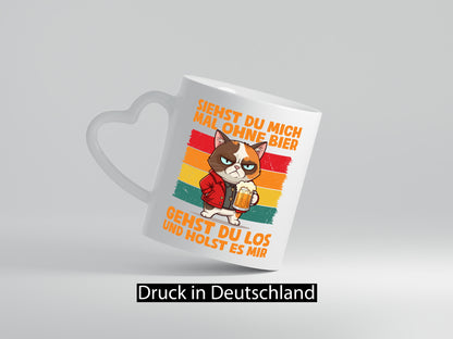 Siehst du mich ohne bier | Katze Biertrinker Geschenk Tierliebhaber Humor