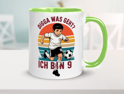 9 Geburtstag | Jahre Digga was geht ab Fußball lustig Geschenkidee Geschenk