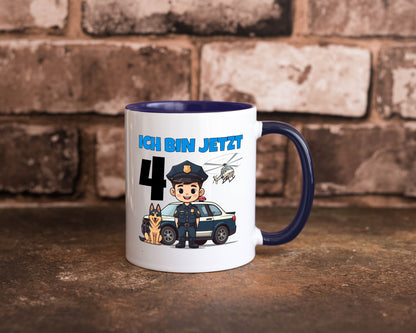 4. Geburtstag | 4 Jahre Polizei Kind Polizeiauto Humor Geschenkidee Tasse