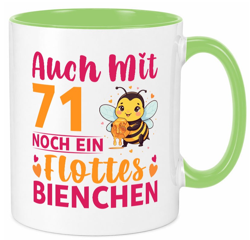 71. Geburtstag | Flottes Bienchen 71 Jahre Geschenk Geschenkidee lustiger Tasse