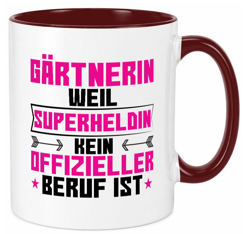 Superheldin Gärtnerin | Gartenbau Geschenk Humor Geschenkidee lustiger Spruch Tasse