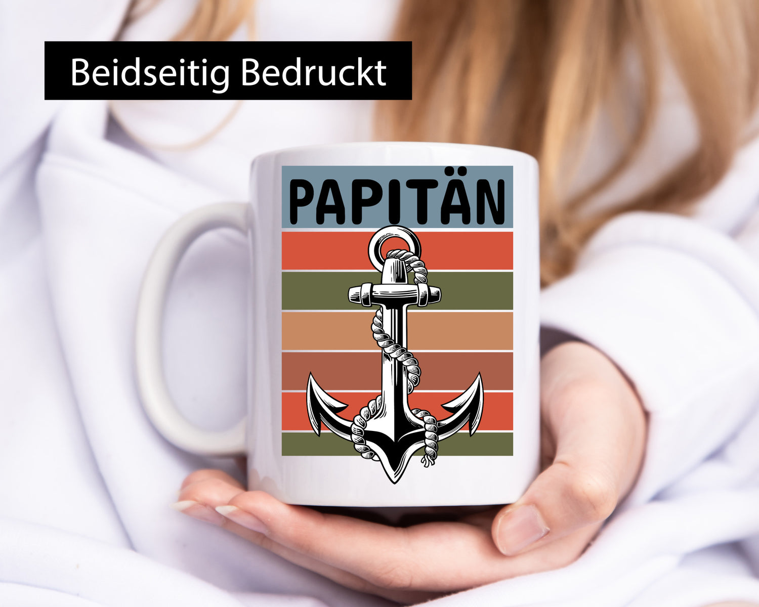 Papitän | Spruchtasse Vatertag Geburtstag Papa lustig Familie Geschenkidee