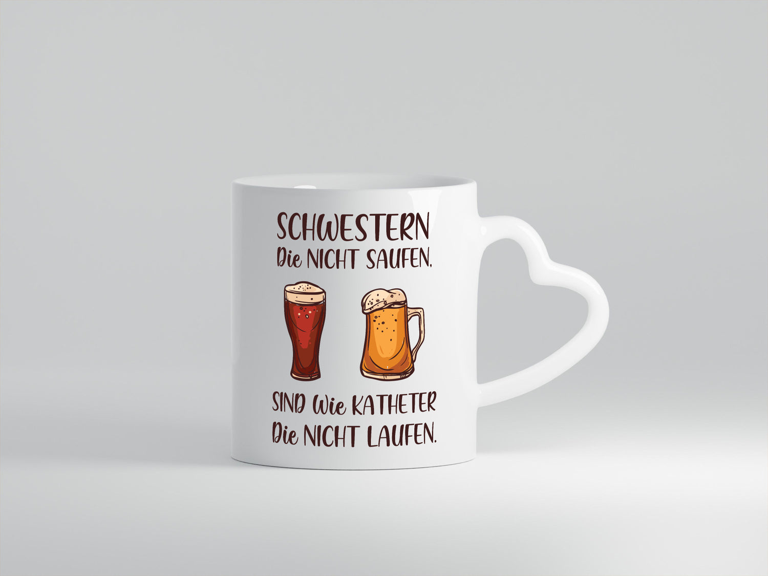 Schwestern die nicht saufen, Katheder laufen | Gläser lustiger Spruch Geschenk