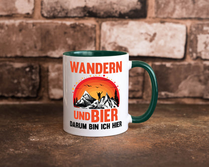 Wandern und Bier darum bin ich hier | lustiger Spruch Geschenk Humor