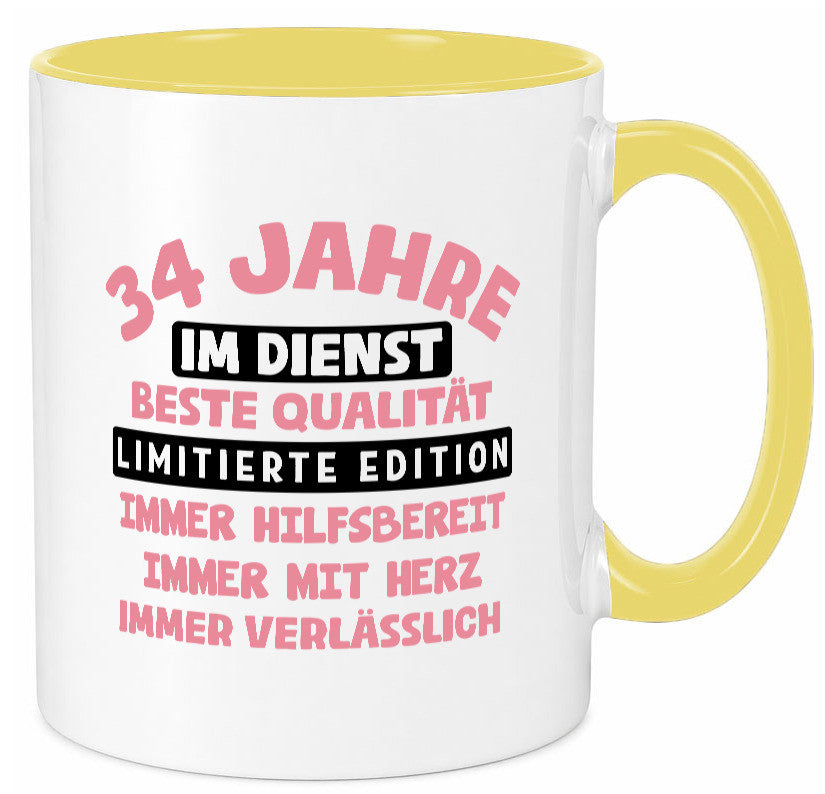 34 Jahre im Dienst | Jubiläum Arbeit v11 Geschenk Kollegen Büro lustiger Spruch