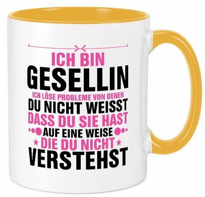 Löse Probleme: Gesellin | Handwerkerinnen v2 lustig Humor Geschenkidee Geschenk Tasse