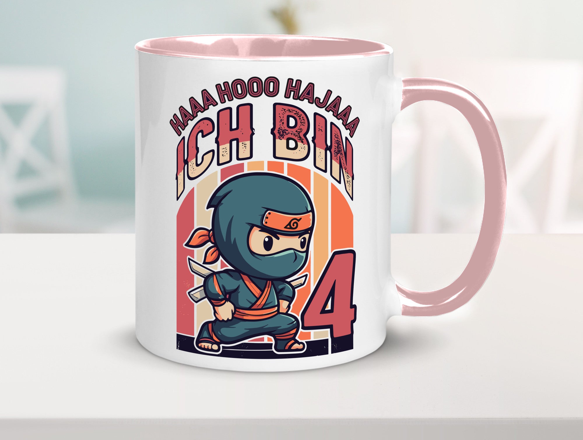 4. Geburtstag | Ninja Junge 4 Jahre lustiger Spruch Geschenk Geschenkidee Tasse