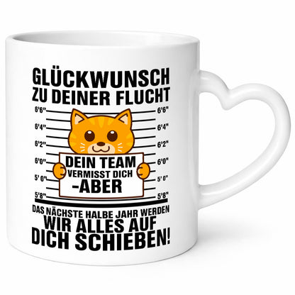 Glückwunsch zur Flucht | Arbeitskollegen Katze Geschenkidee Arbeit Kollegen