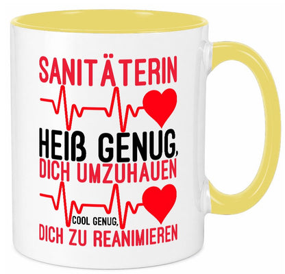Heiße Sanitäterin | Reanimation Puls Rettungsdienst lustiger Spruch Geschenk Tasse