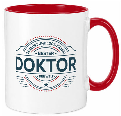 Geprüft und sicher: Doktor | Doktorand Doktortitel lustiger Spruch Geschenk Tasse