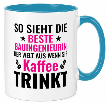 Kaffee trinkt: Bauingenieurin | Ingenieurin Humor Geschenkidee Tasse