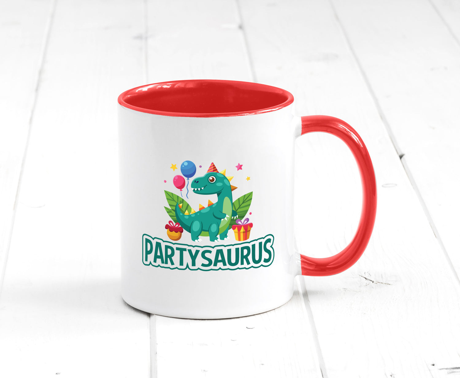 Partysaurus | Geburtstag Dinosaurier Luftballon Geschenkidee Humor Tasse
