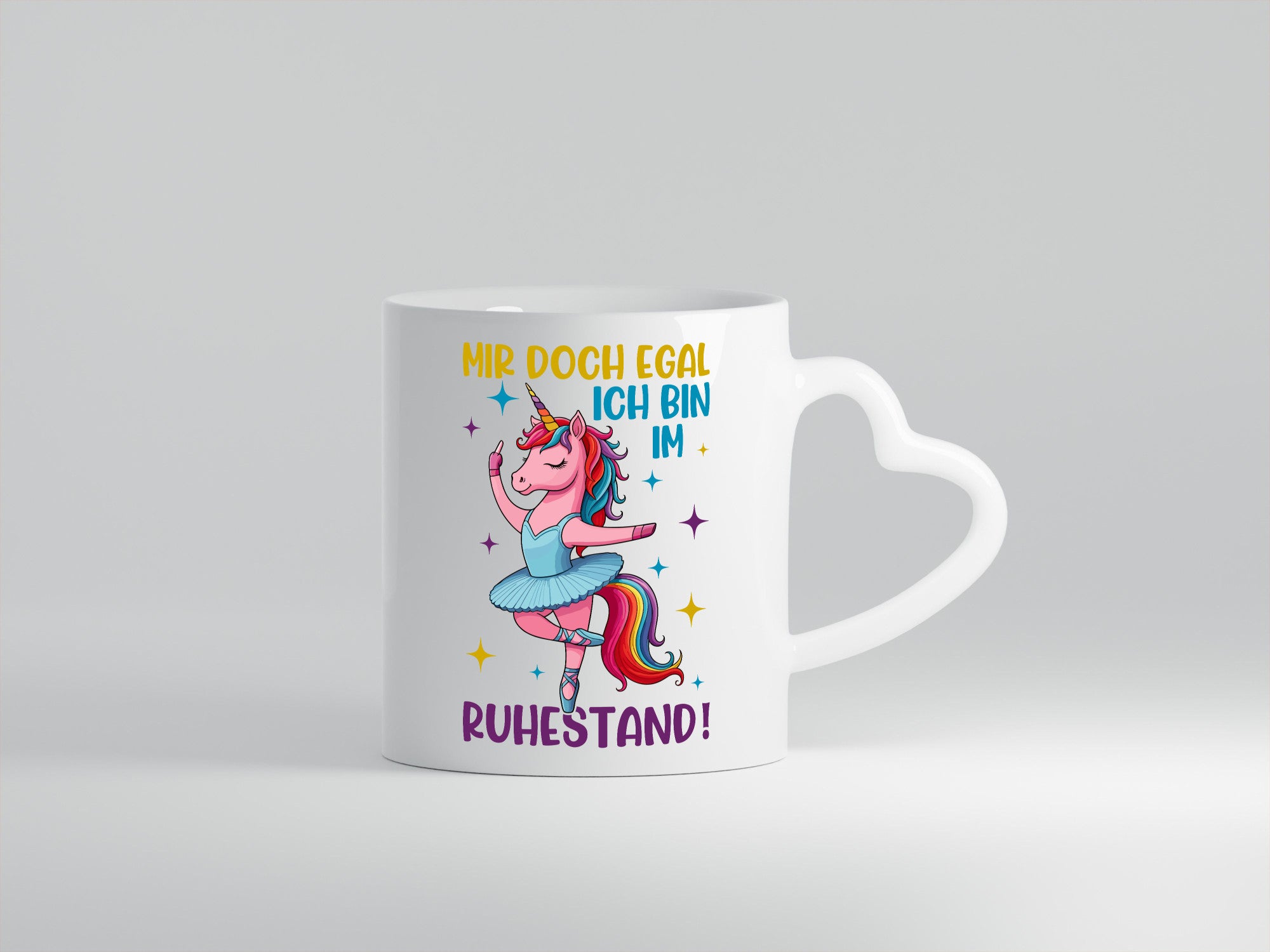 Bin im Ruhestand | Tanzendes Einhorn Geschenkidee Jubiläum Humor Tasse