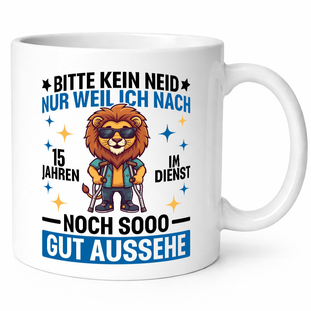 15 Jahre im Dienst | Arbeitsjubiläum Arbeit lustig Kollegen Büro Geschenk Tasse