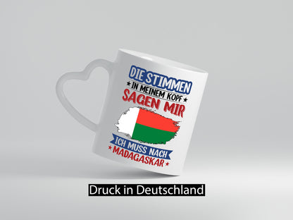 Madagaskar | Urlaub Stimmen in meinem Kopf Traumland Geschenkidee Humor Tasse
