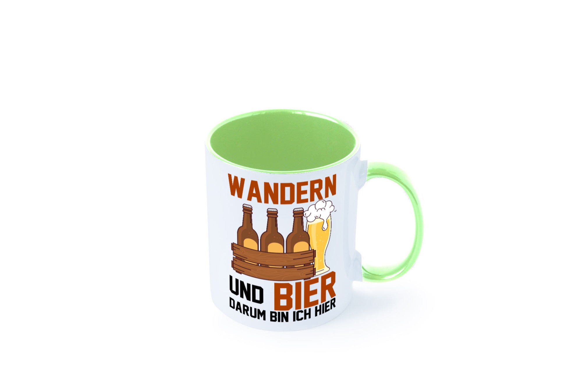 Wandern und Bier darum bin ich hier | Bierkasten lustiger Spruch Geschenk Humor