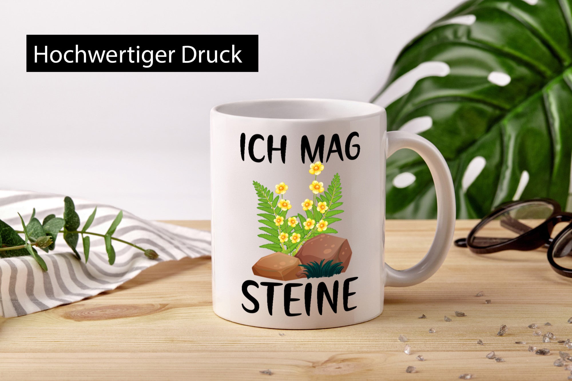 Ich mag Steine | Natur Blumen v2 Geschenkidee Humor Tasse